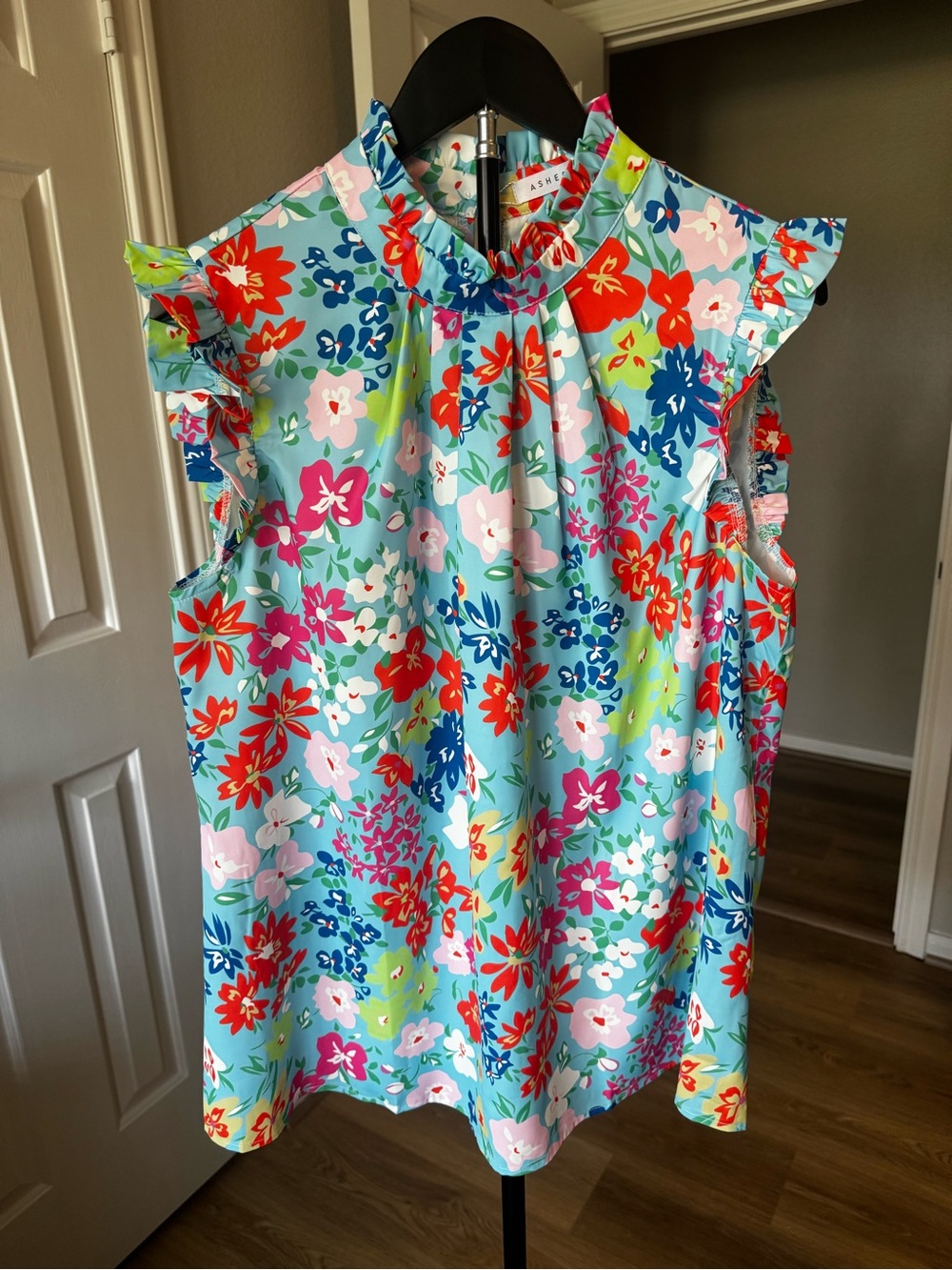 Multicolor Floral Ruffle Sleeveless